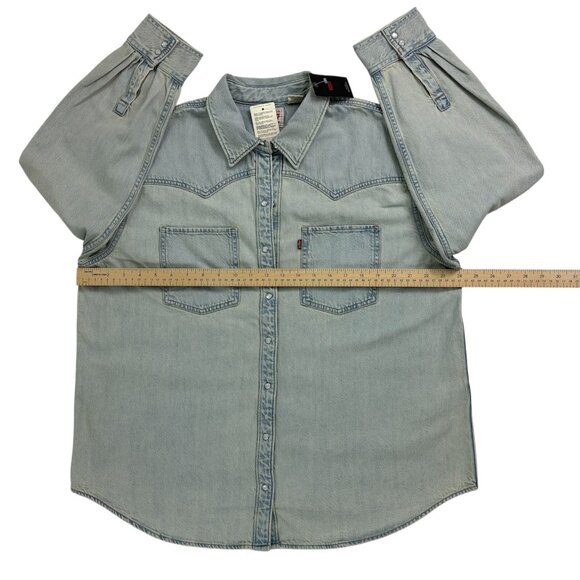 Levi’s Men’s Western Denim Shirt XL Relaxed Fit Snap Front Blue NWT - Picture 11 of 16